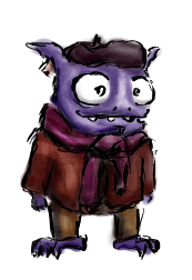 Cute goblin with a beret.